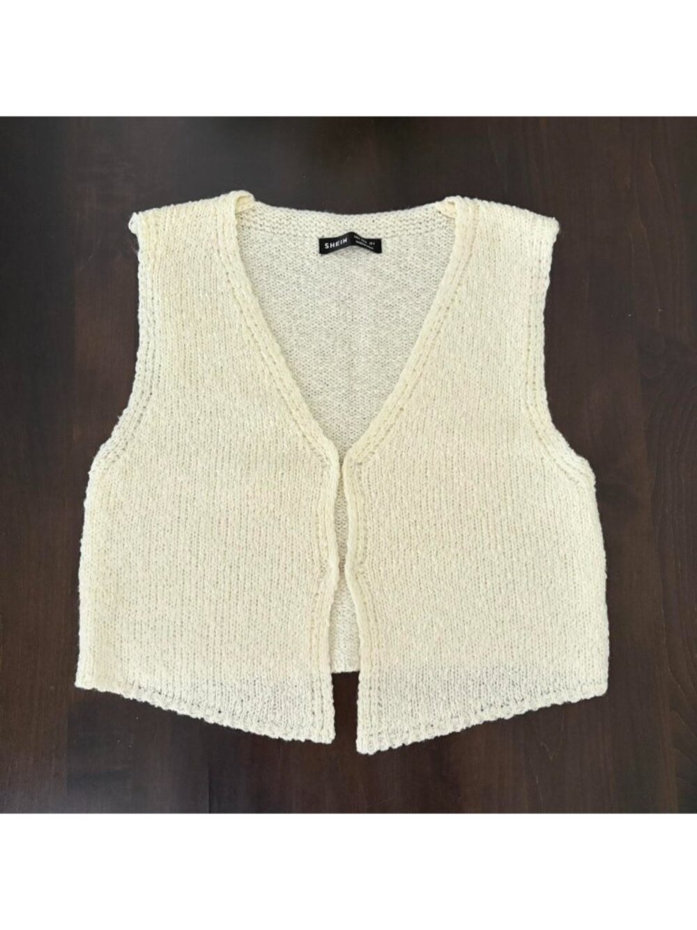 White/Cream knit vest from SHEIN. Size: S